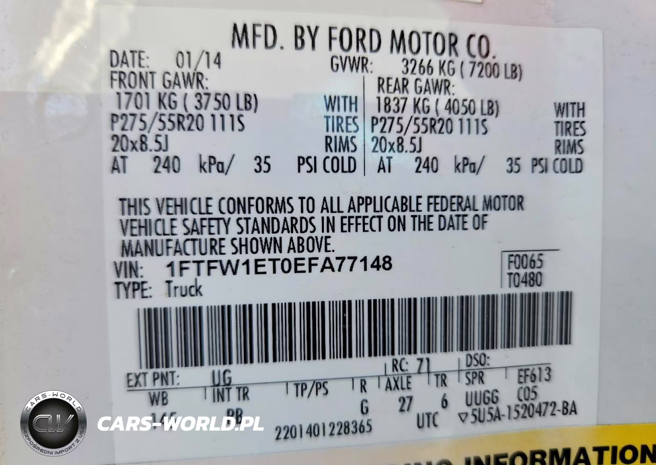 2014 Ford F150 Supercrew VIN:1FTFW1ET0EFA77148 - 13