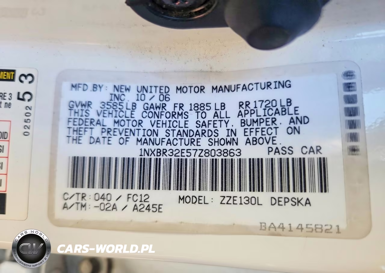 2007 Toyota Corolla S VIN:1NXBR32E57Z803863 - 12