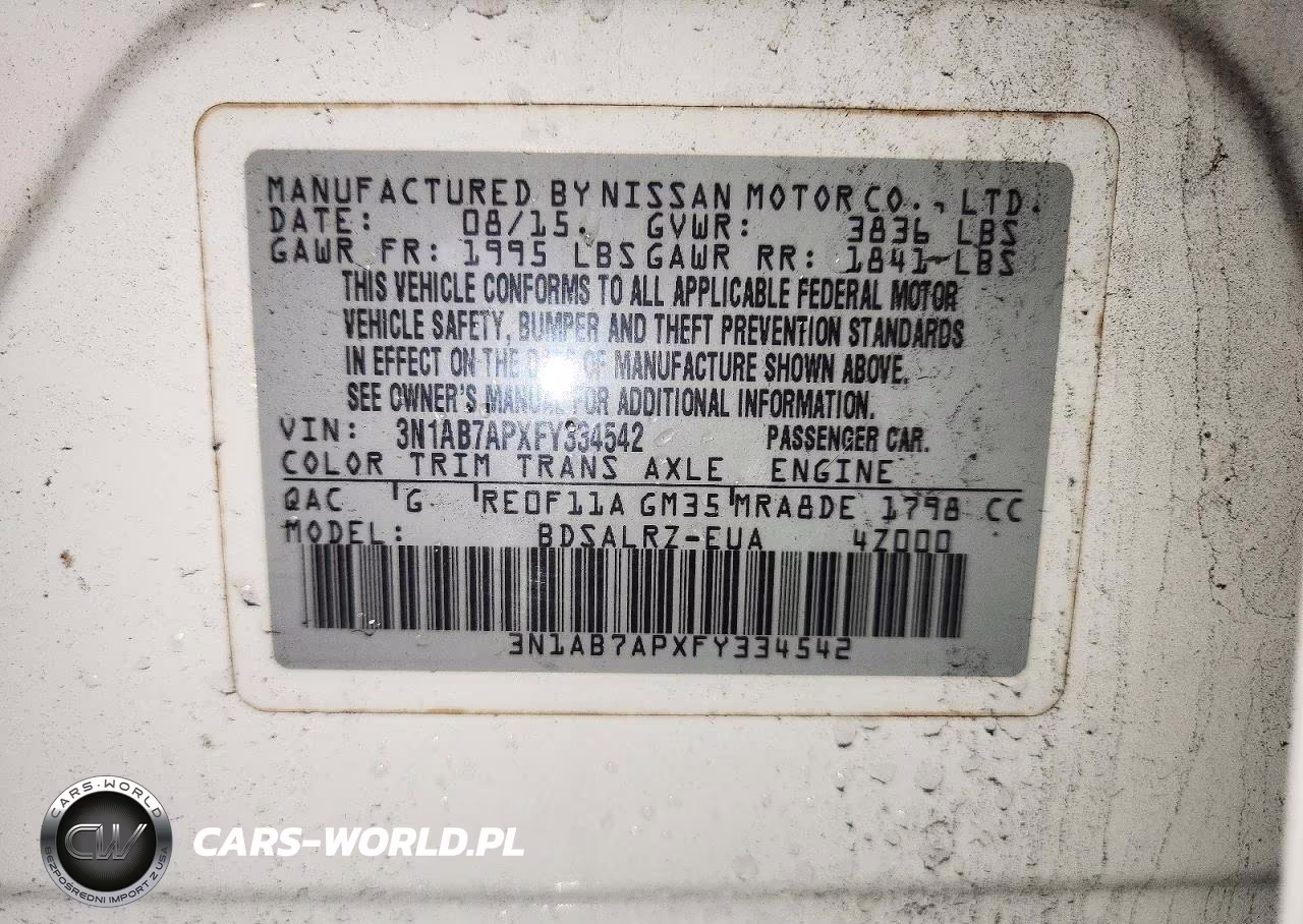 2015 Nissan Sentra Sr VIN:3N1AB7APXFY334542 - 13