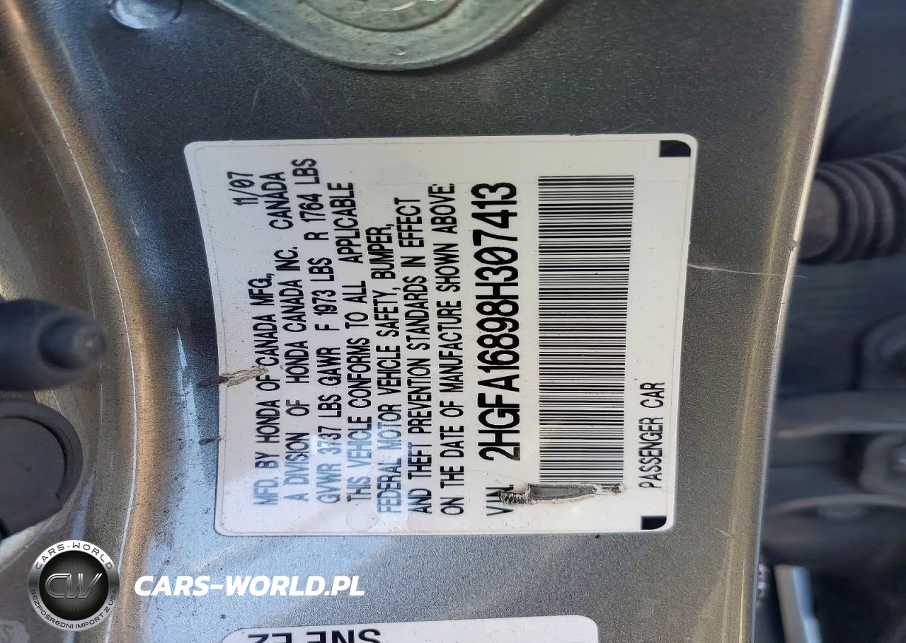 2008 Honda Civic Ex VIN:2HGFA16898H307413 - 13