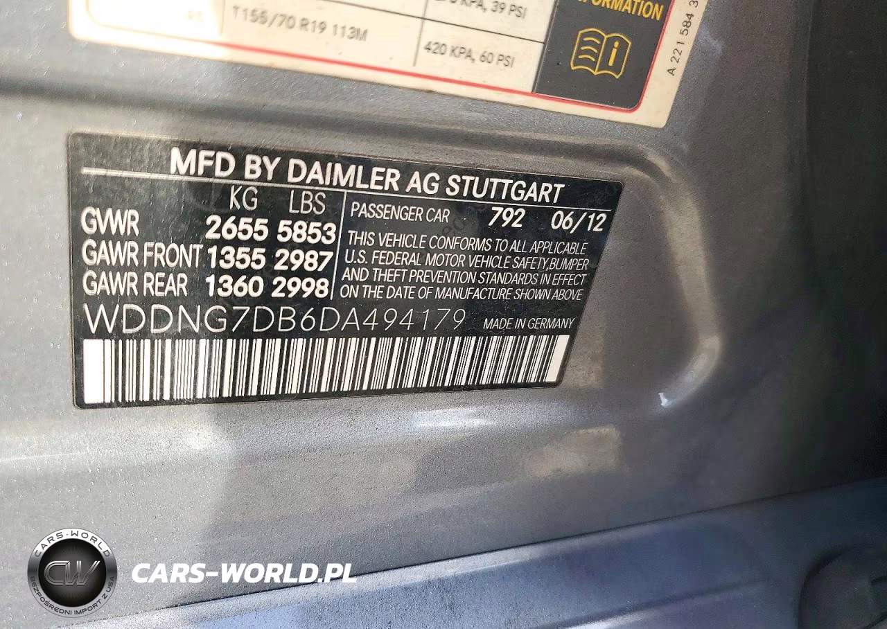 2013 Mercedes-Benz S 550 VIN:WDDNG7DB6DA494179 - 12