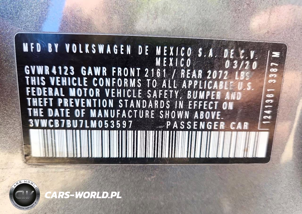 2020 Volkswagen Jetta S VIN:3VWCB7BU7LM053597 - 12