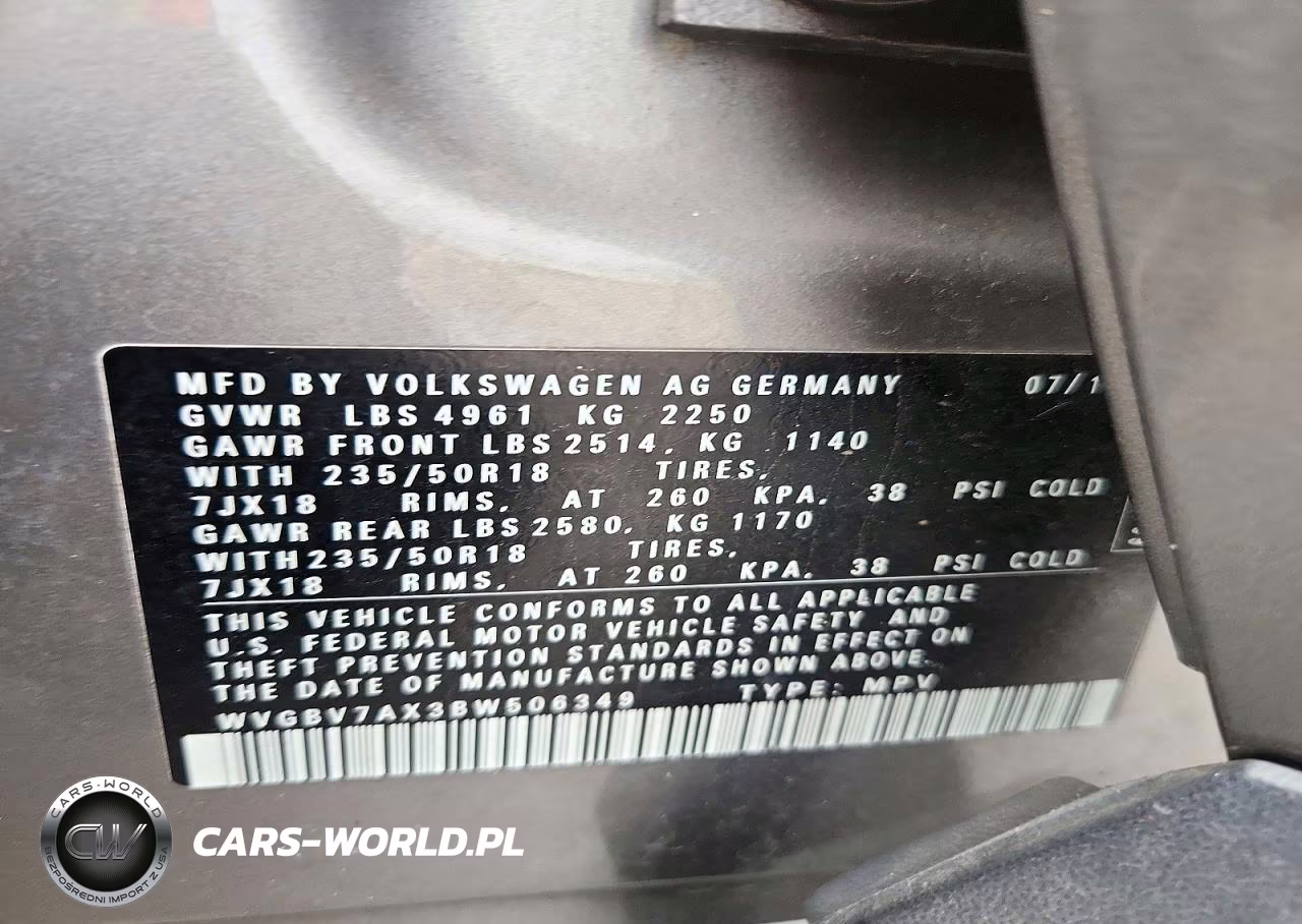 2011 Volkswagen Tiguan S VIN:WVGBV7AX3BW506349 - 13