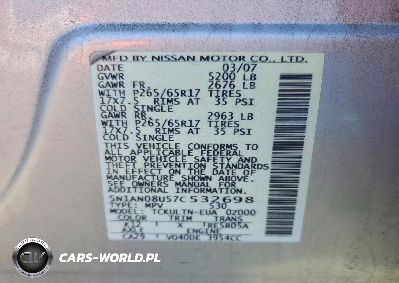 2007 Nissan Xterra X VIN:5N1AN08U57C532698 - 13