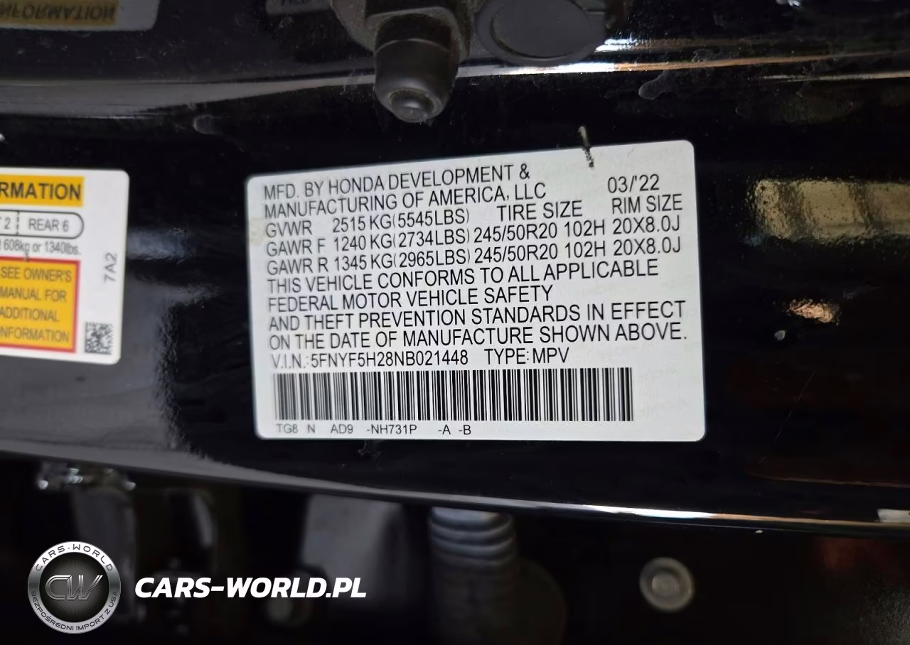 2022 Honda Pilot Se VIN:5FNYF5H28NB021448 - 13