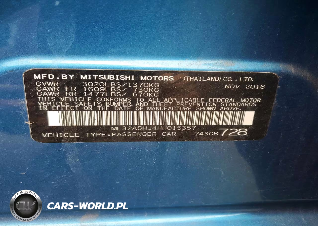 2017 Mitsubishi Mirage Gt VIN:ML32A5HJ4HH015357 - 12