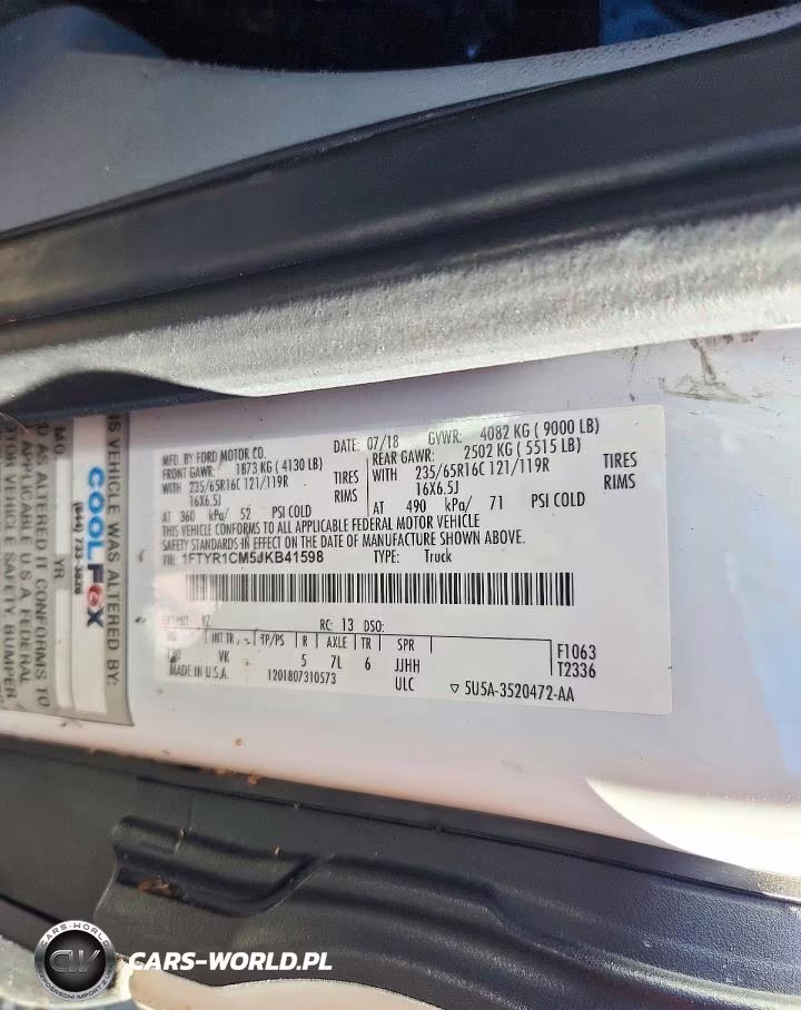 2018 Ford Transit T-250 VIN:1FTYR1CM5JKB41598 - 13