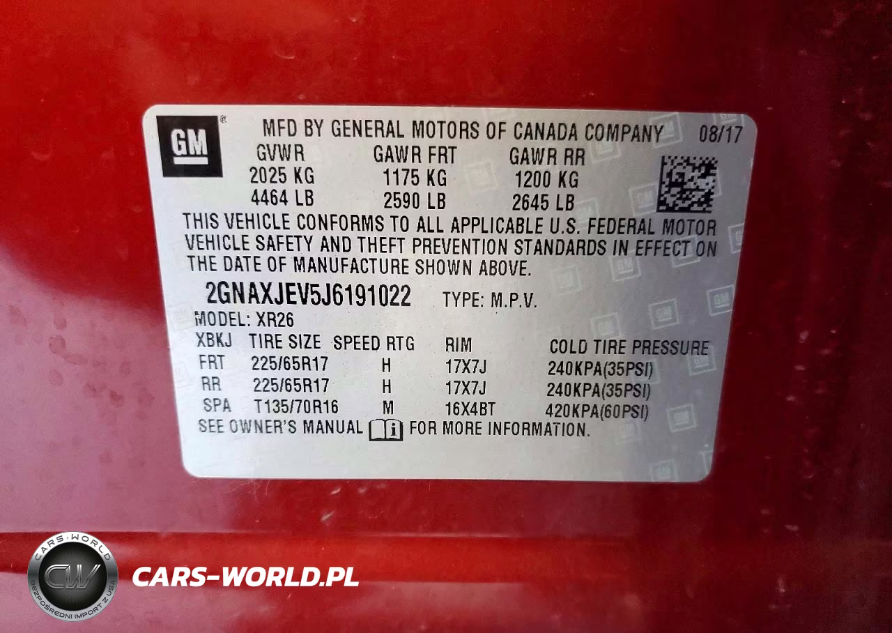 2018 Chevrolet Equinox Lt VIN:2GNAXJEV5J6191022 - 14