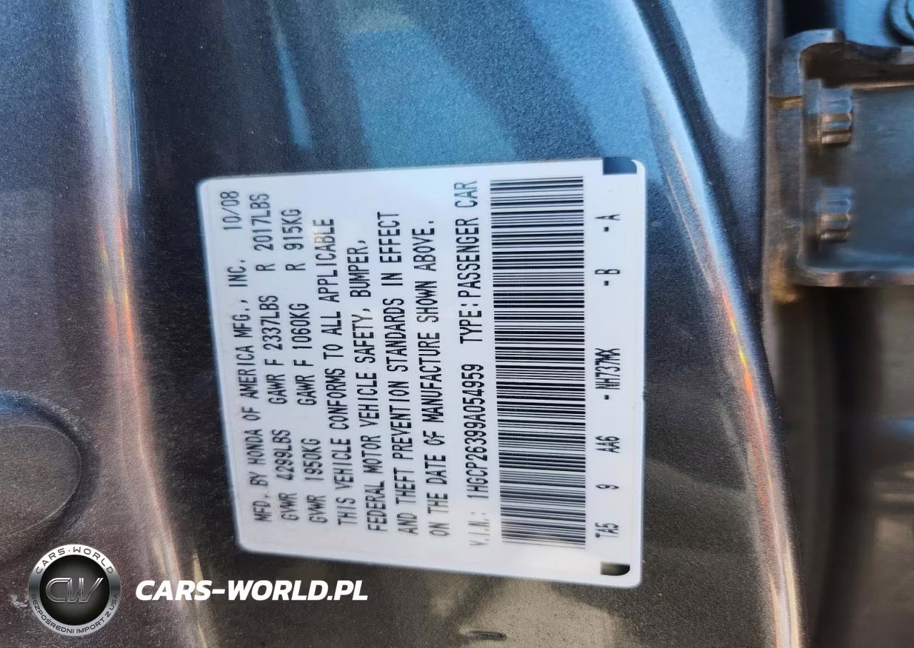 2009 Honda Accord Lx VIN:1HGCP26399A054959 - 13