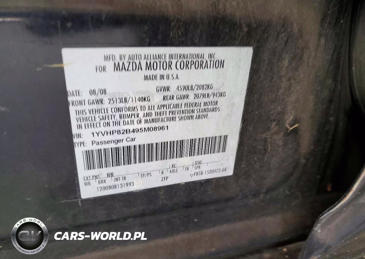 2009 Mazda 6 S VIN:1YVHP82B495M08961 - 12