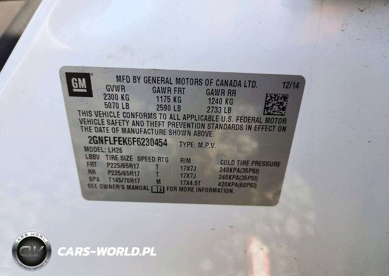 2015 Chevrolet Equinox Lt VIN:2GNFLFEK6F6230454 - 13
