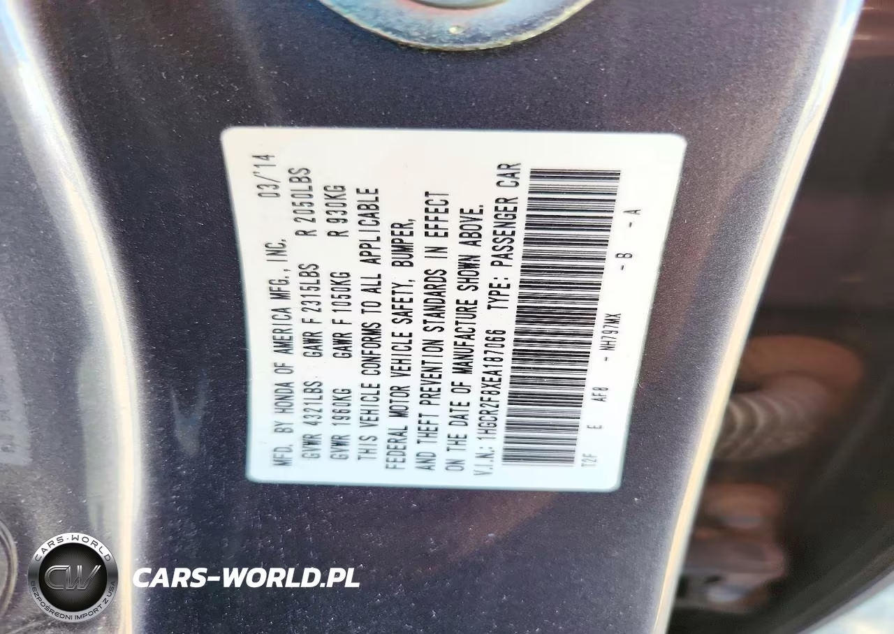 2014 Honda Accord Exl VIN:1HGCR2F8XEA187066 - 12
