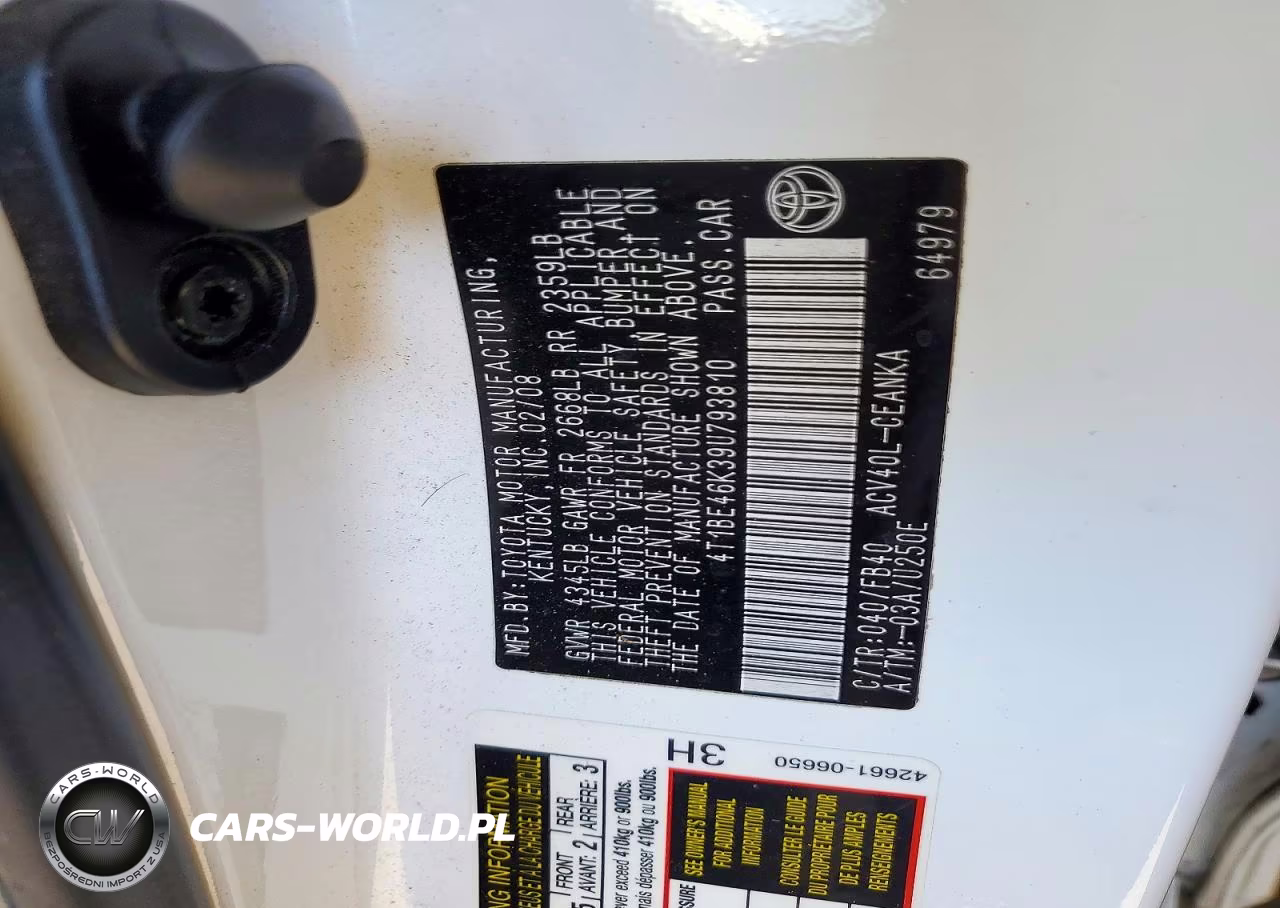 2009 Toyota Camry Le VIN:4T1BE46K39U793810 - 12