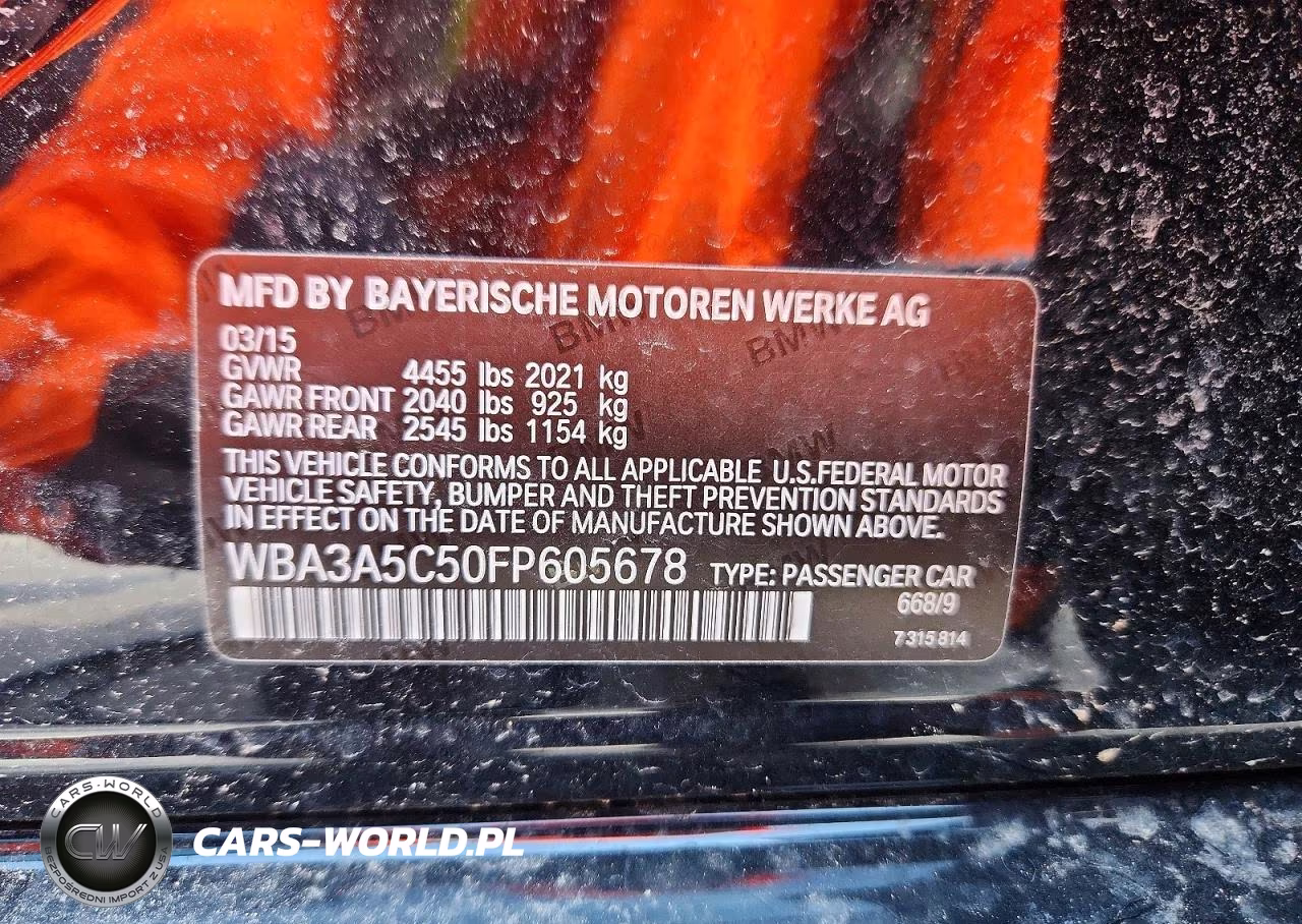 2015 BMW 328 I VIN:WBA3A5C50FP605678 - 12