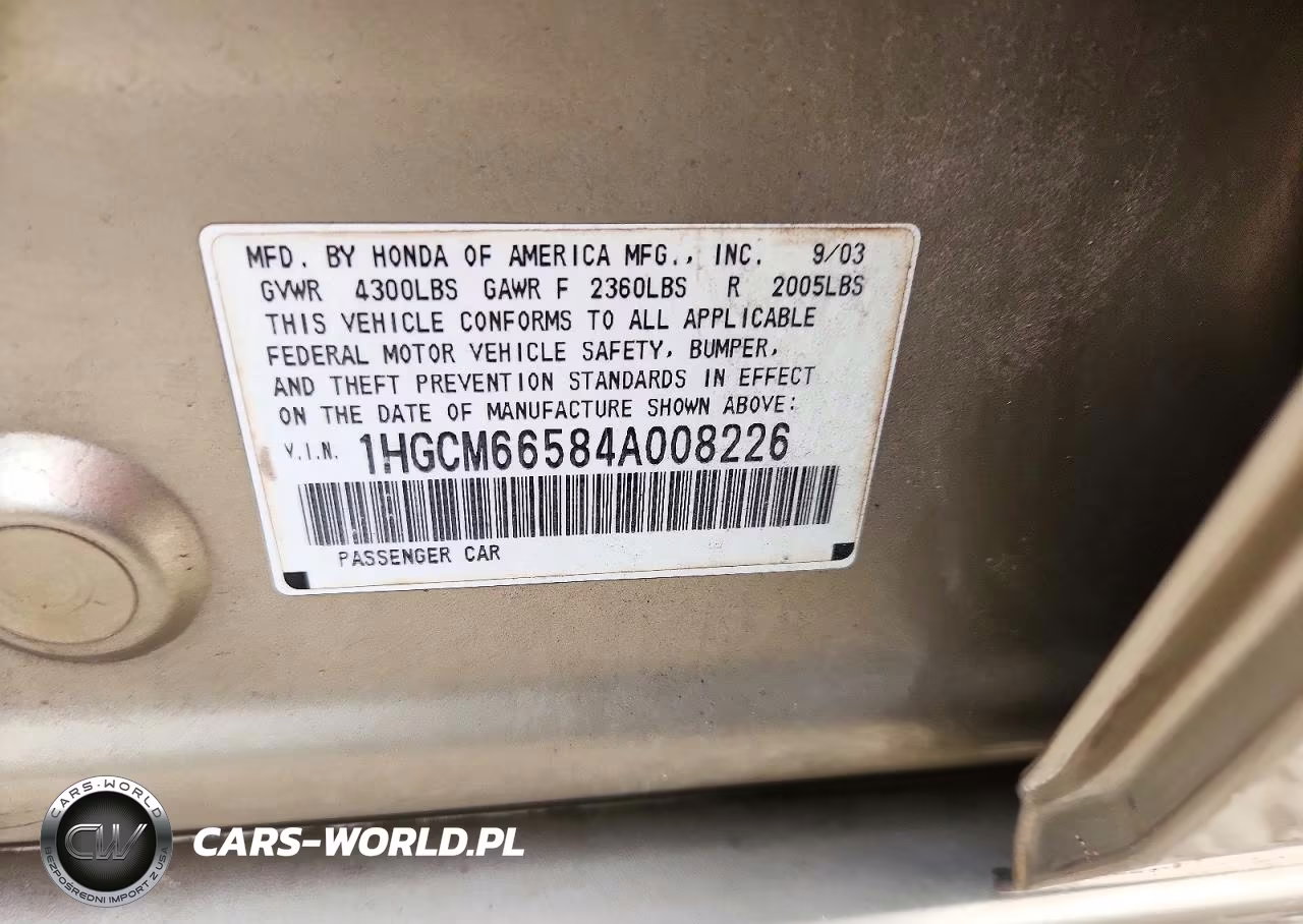 2004 Honda Accord Ex VIN:1HGCM66584A008226 - 12