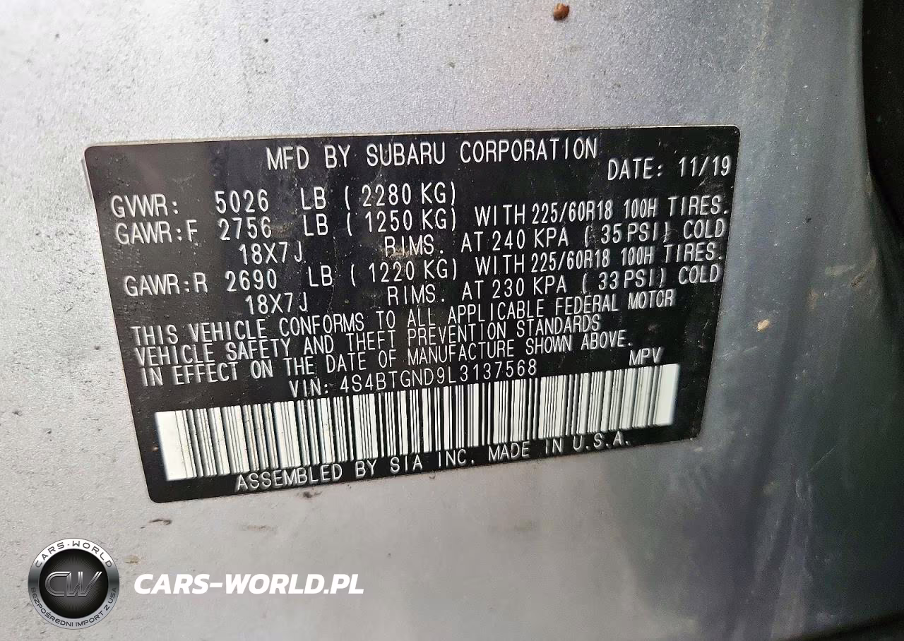 2020 Subaru Outback Limited Xt VIN:4S4BTGND9L3137568 - 12