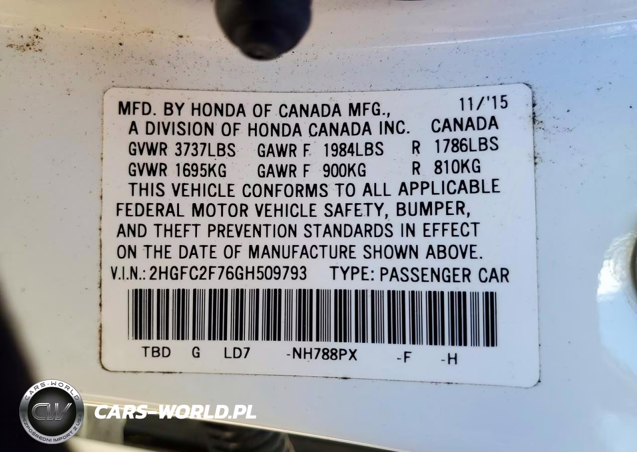 2016 Honda Civic Ex VIN:2HGFC2F76GH509793 - 12