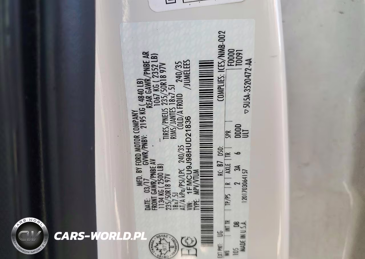 2017 Ford Escape Titanium VIN:1FMCU9J98HUD21836 - 14