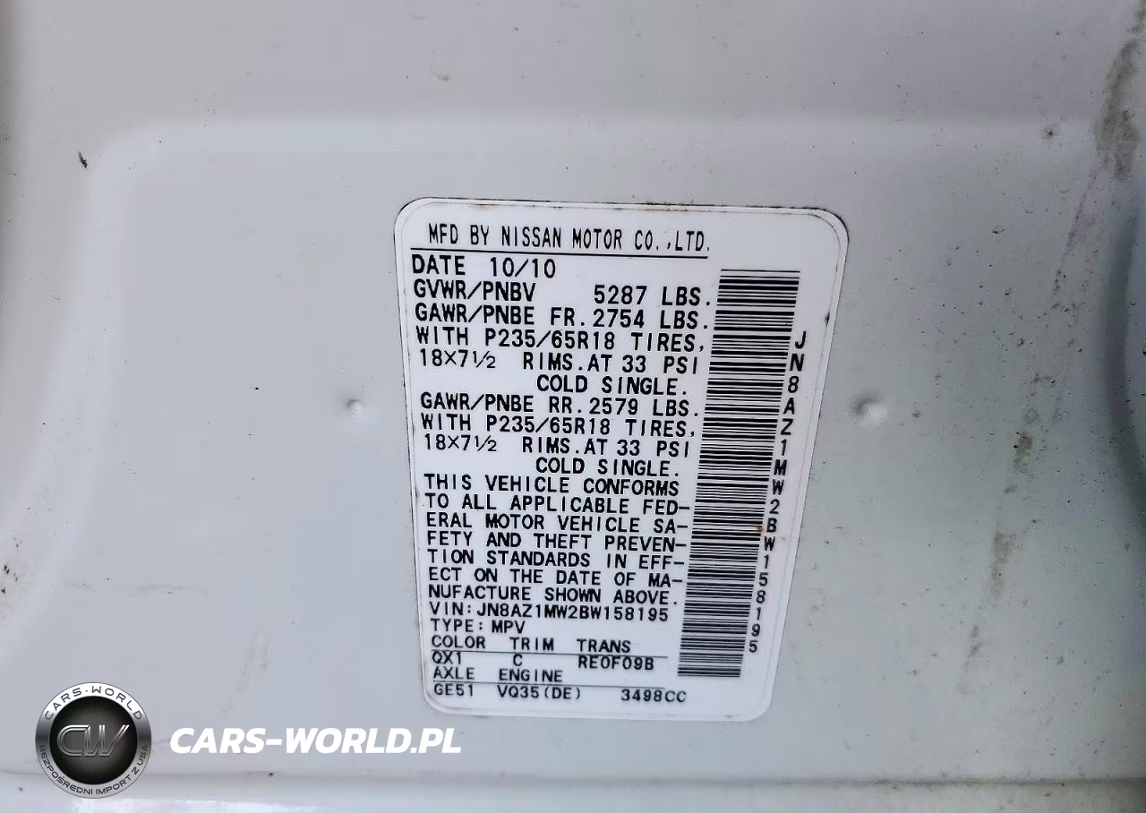 2011 Nissan Murano S VIN:JN8AZ1MW2BW158195 - 13