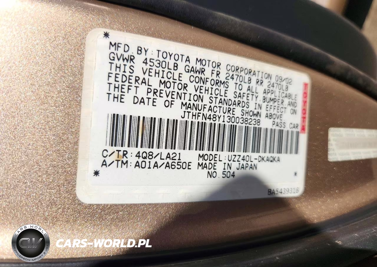 2003 Lexus Sc 430 VIN:JTHFN48Y130038238 - 12