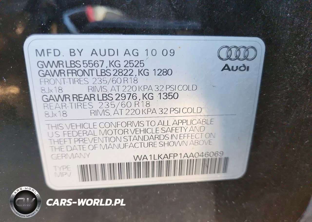 2010 Audi Q5 Premium Plus VIN:WA1LKAFP1AA046069 - 13