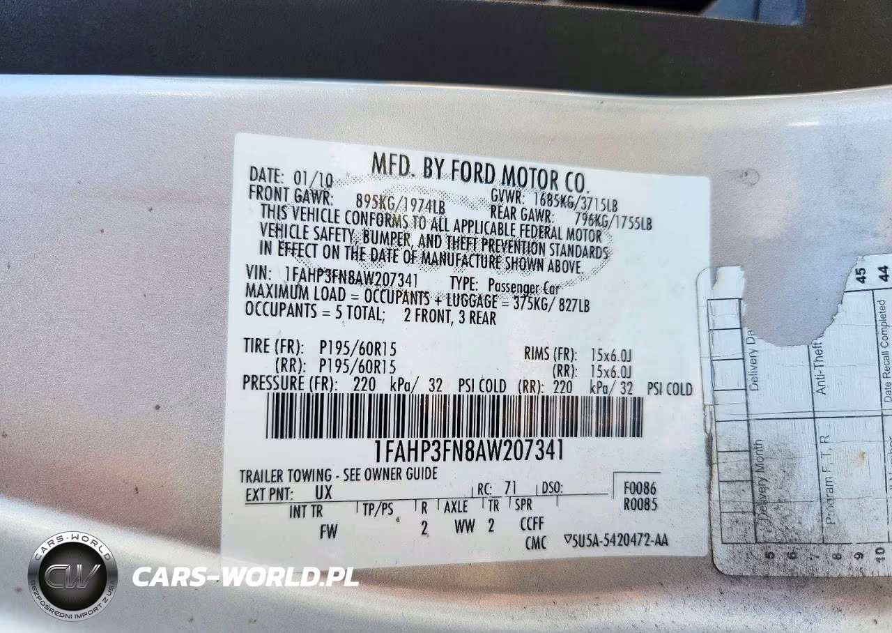 2010 Ford Focus Se VIN:1FAHP3FN8AW207341 - 12