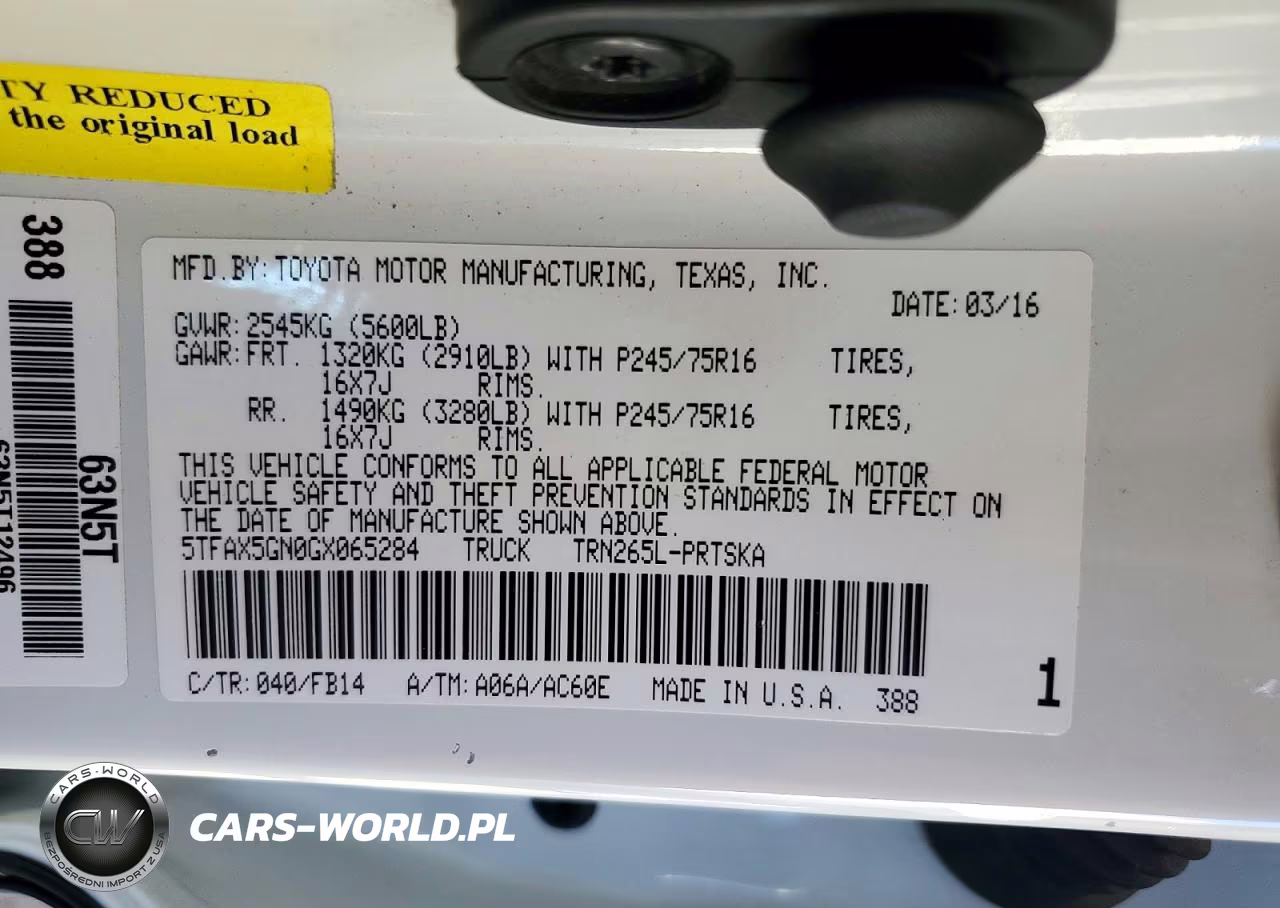 2016 Toyota Tacoma Sr VIN:5TFAX5GN0GX065284 - 13