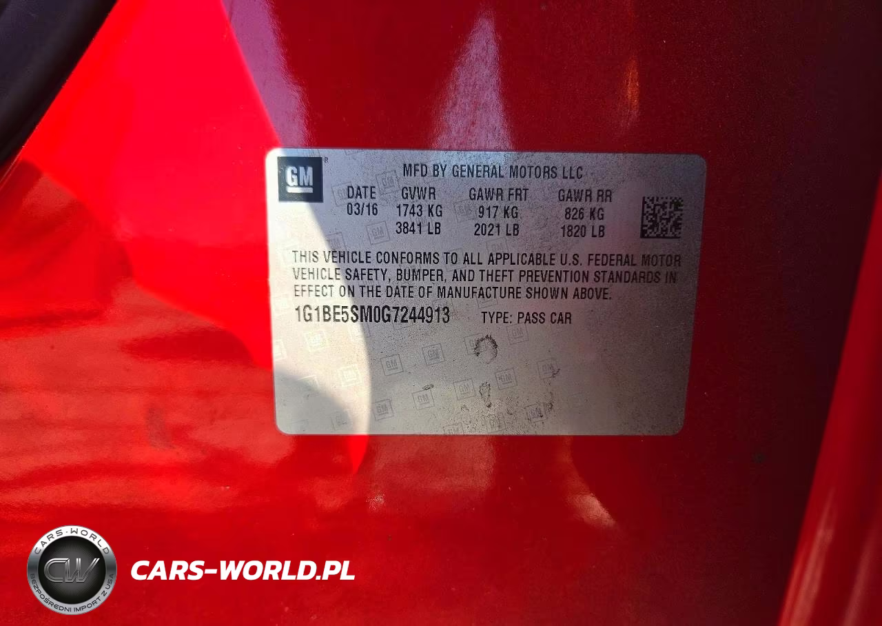 2016 Chevrolet Cruze Lt VIN:1G1BE5SM0G7244913 - 12