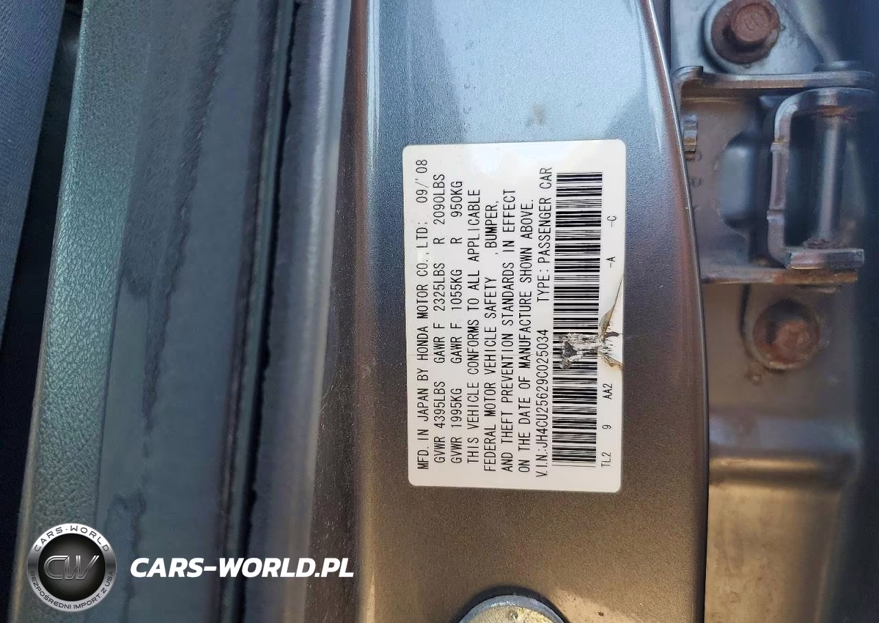 2009 Acura Tsx VIN:JH4CU25629C025034 - 12