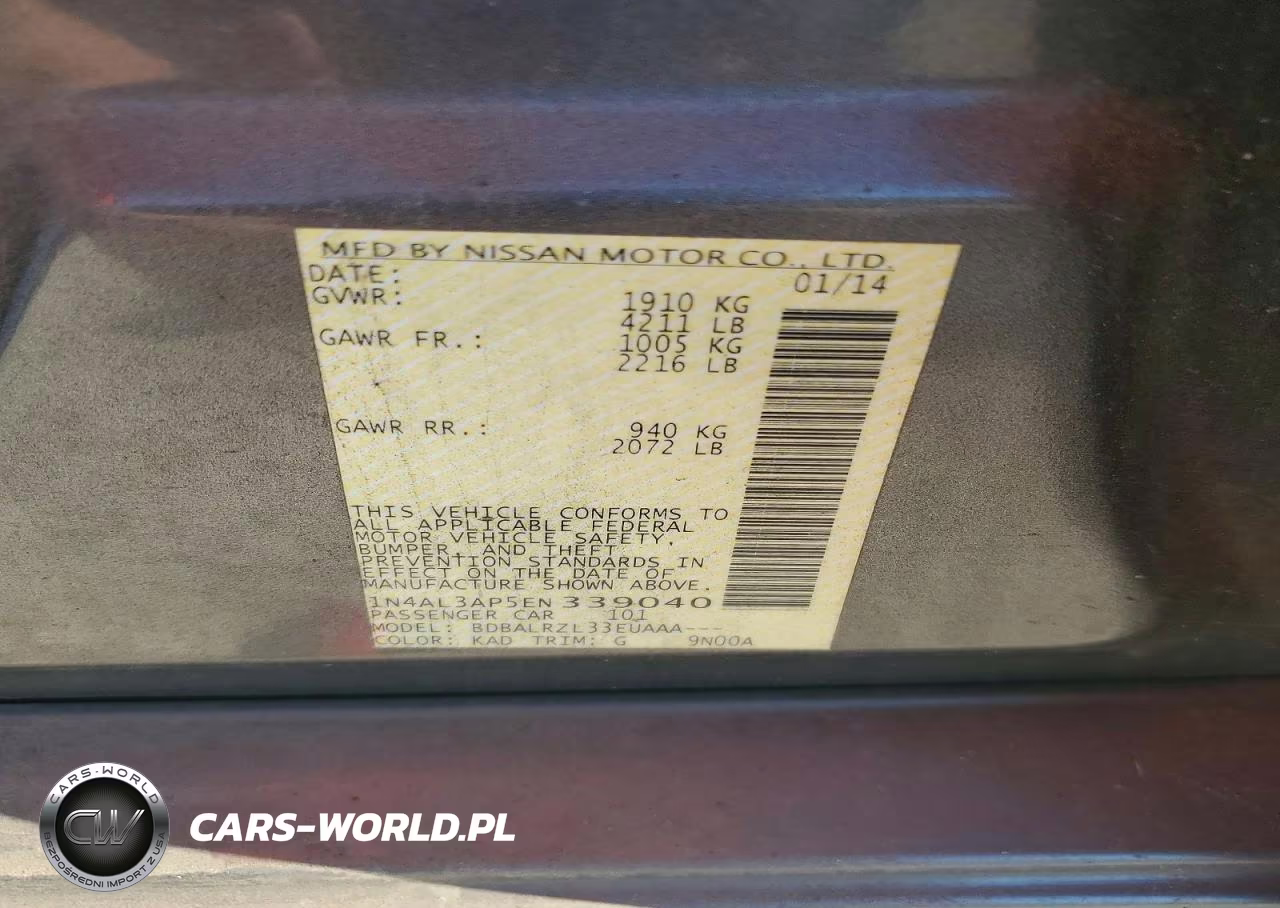 2014 Nissan Altima 2.5 VIN:1N4AL3AP5EN339040 - 13