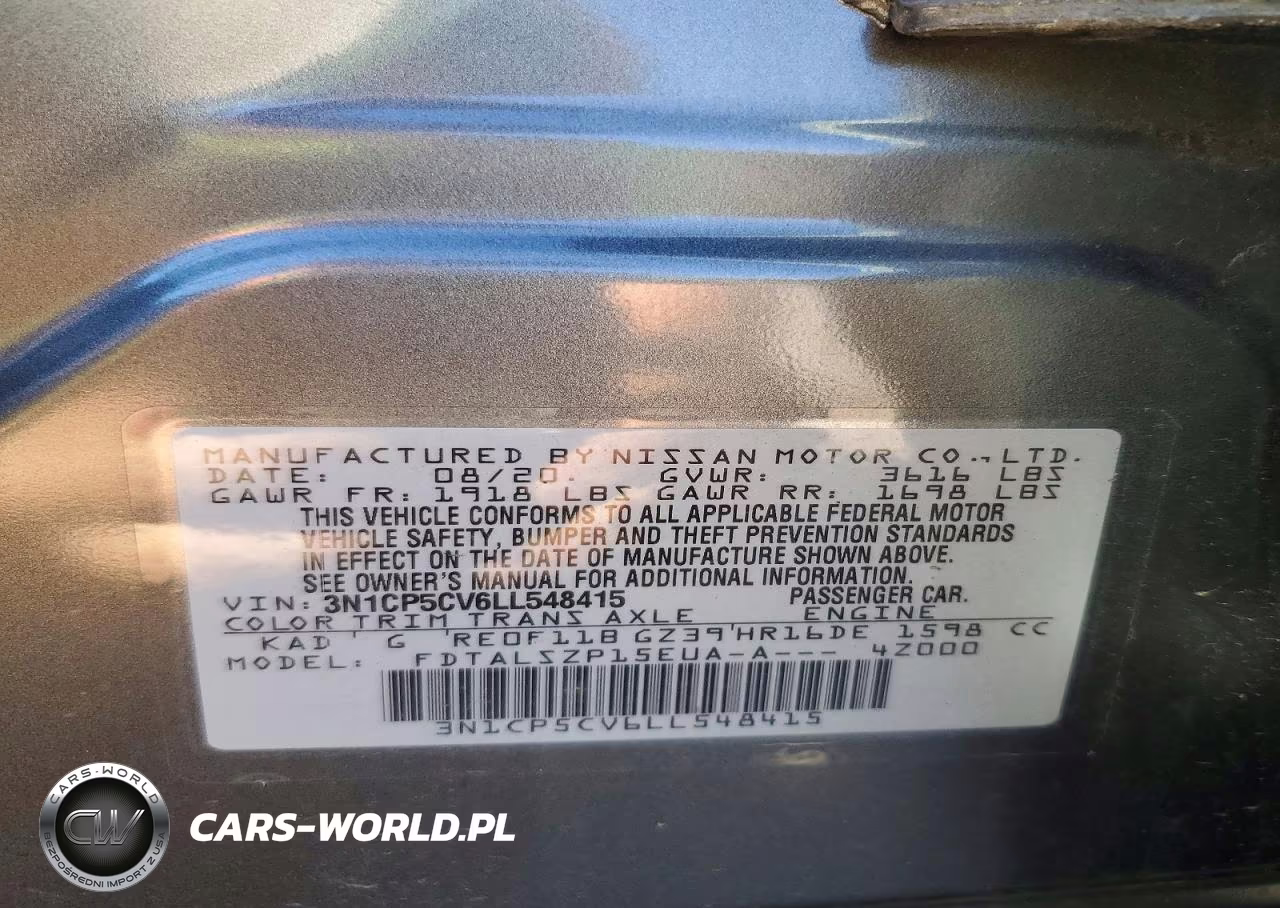 2020 Nissan Kicks Sv VIN:3N1CP5CV6LL548415 - 13