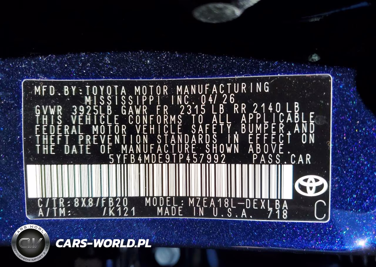 2026 Toyota Corolla Le VIN:5YFB4MDE9TP457992 - 12