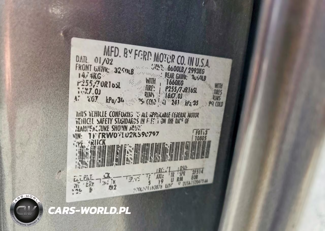 2002 Ford F150 Supercrew VIN:1FTRW07L02KB90797 - 13