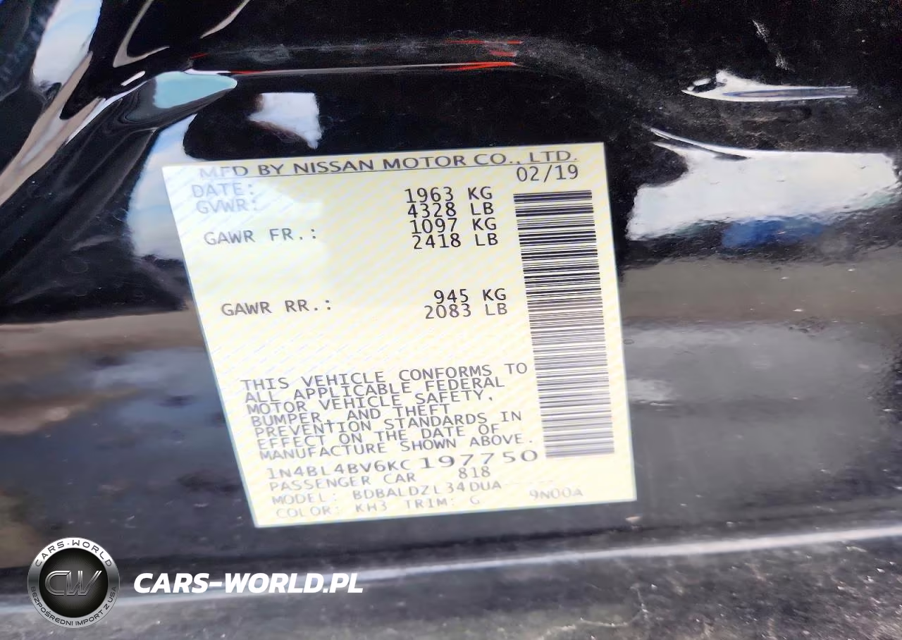 2019 Nissan Altima S VIN:1N4BL4BV6KC197750 - 13