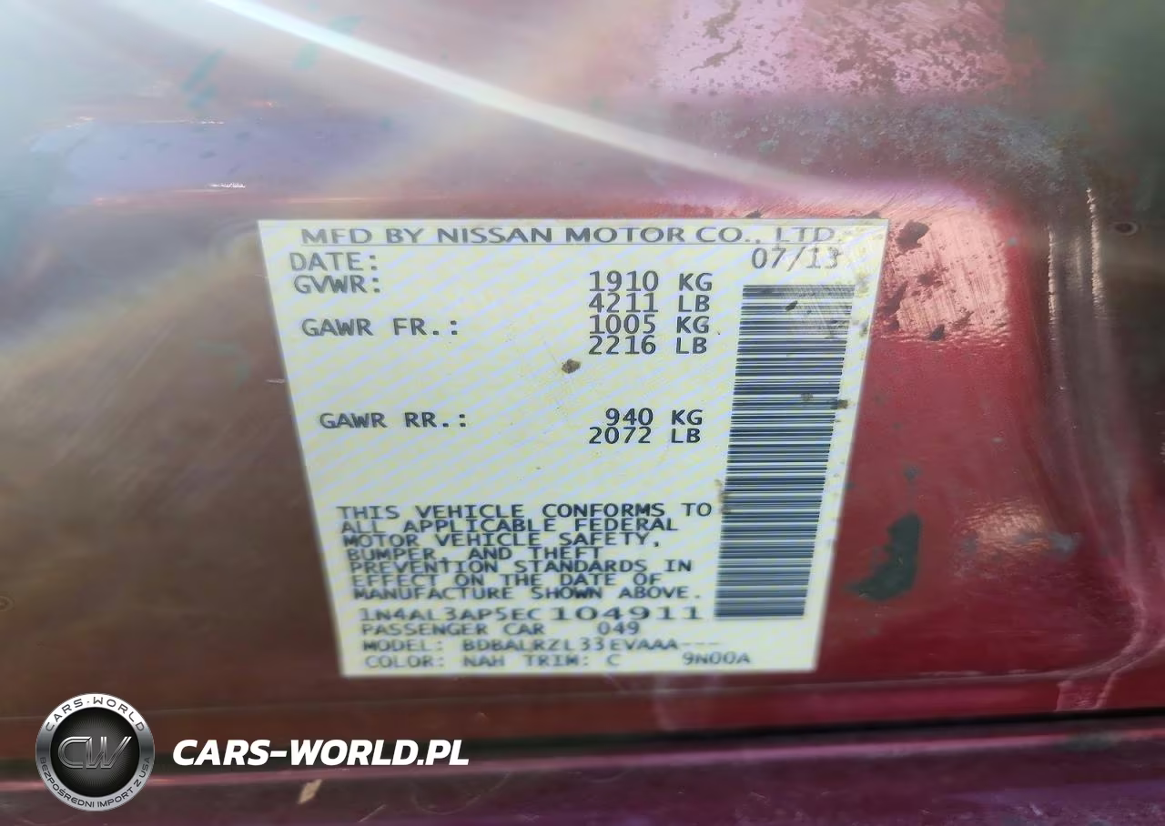 2014 Nissan Altima 2.5 S VIN:1N4AL3AP5EC104911 - 12