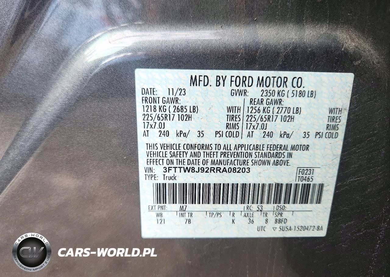 2024 Ford Maverick Xlt VIN:3FTTW8J92RRA08203 - 12