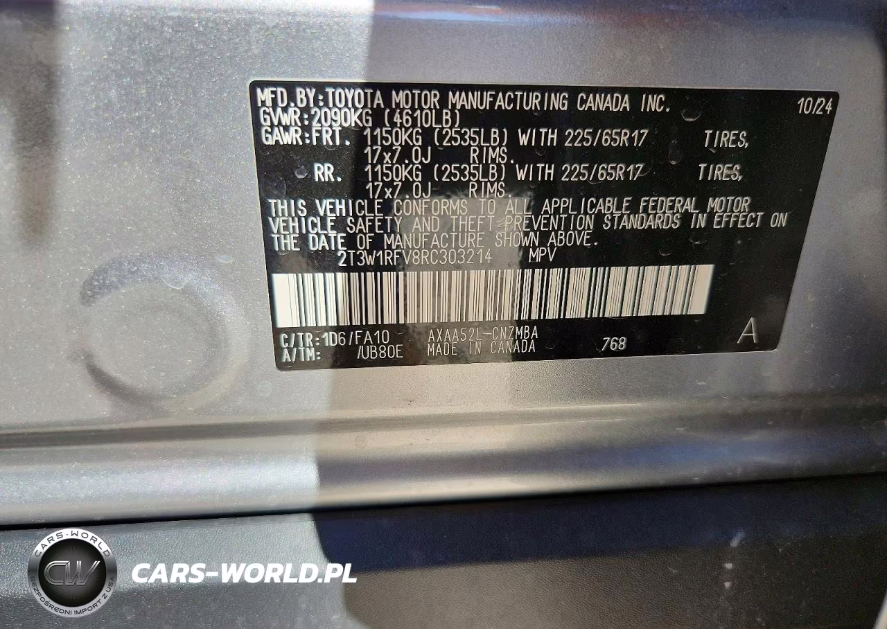 2024 Toyota Rav4 Xle VIN:2T3W1RFV8RC303214 - 13