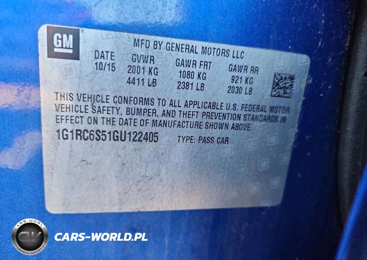 2016 Chevrolet Volt Lt VIN:1G1RC6S51GU122405 - 12