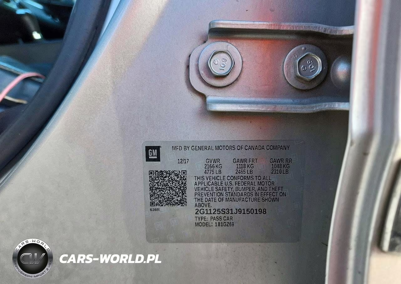 2018 Chevrolet Impala Premier VIN:2G1125S31J9150198 - 12