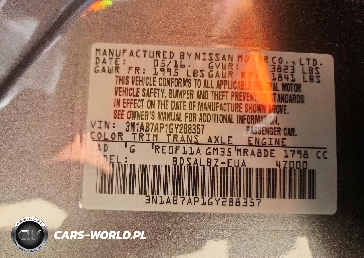 2016 Nissan Sentra S VIN:3N1AB7AP1GY288357 - 12