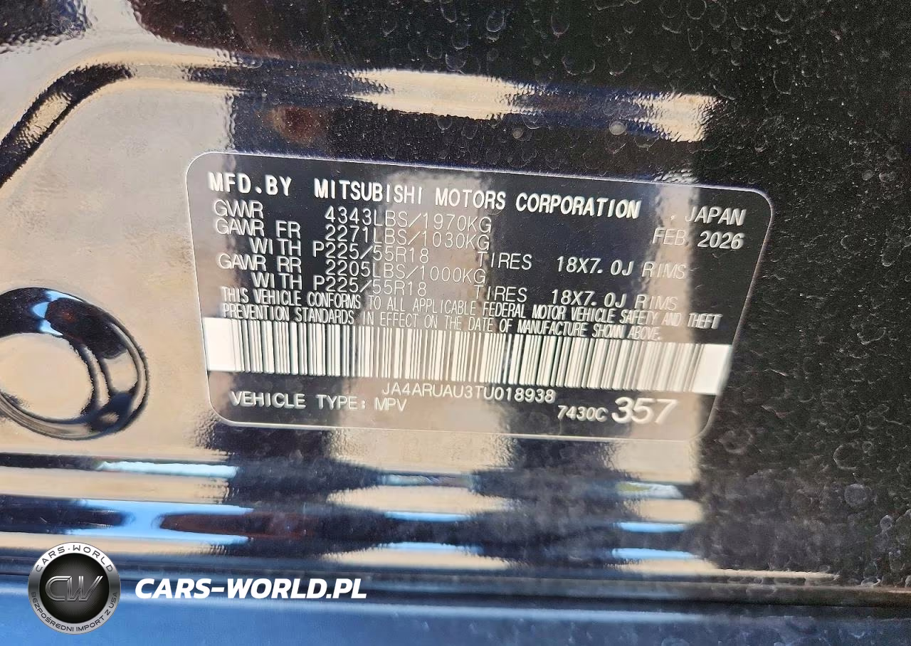 2026 Mitsubishi Outlander Sport S-Se VIN:JA4ARUAU3TU018938 - 13