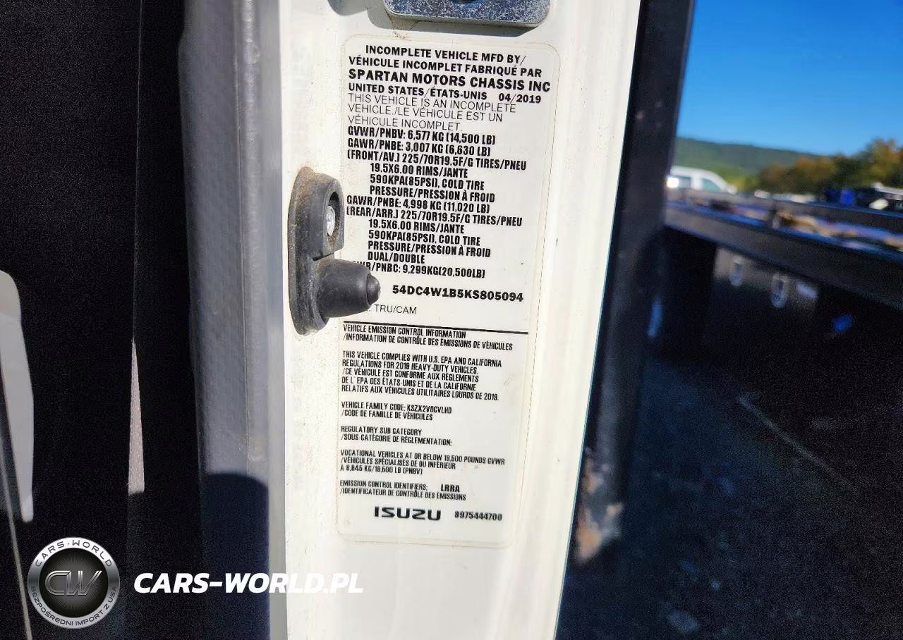 2019 Isuzu Npr Hd Flatbed Truck VIN:54DC4W1B5KS805094 - 12