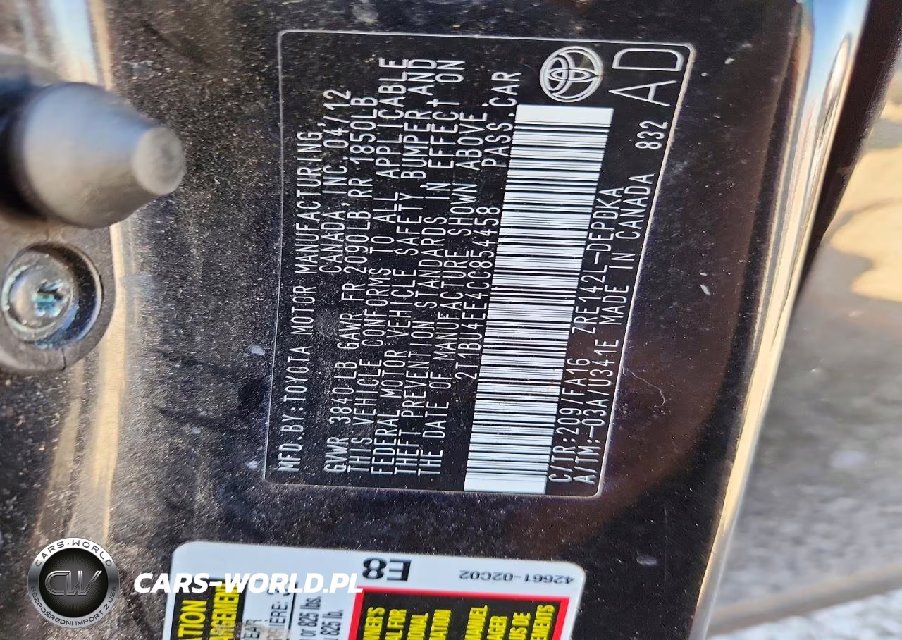 2012 Toyota Corolla L VIN:2T1BU4EE4CC854458 - 11