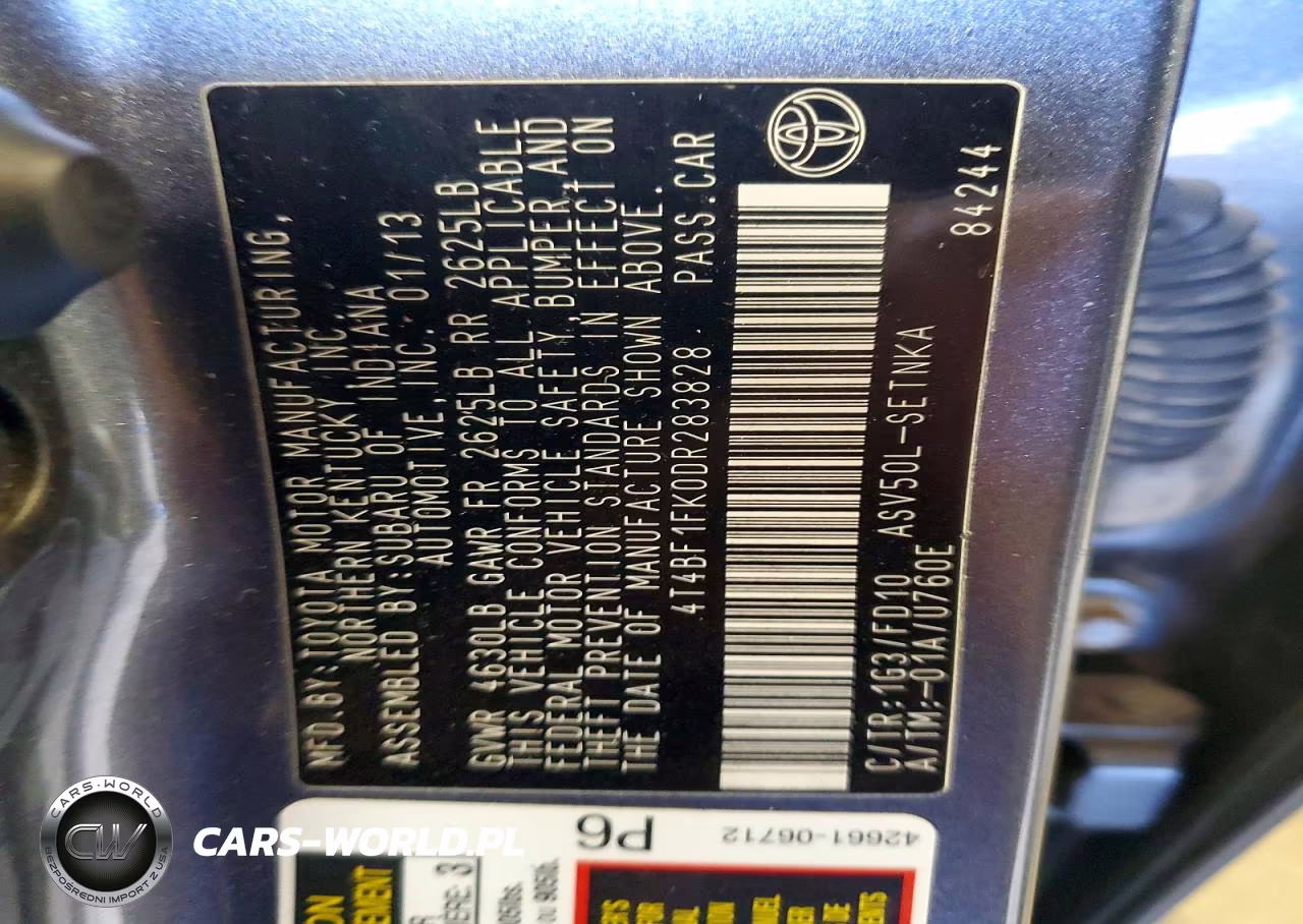 2013 Toyota Camry Le VIN:4T4BF1FK0DR283828 - 12
