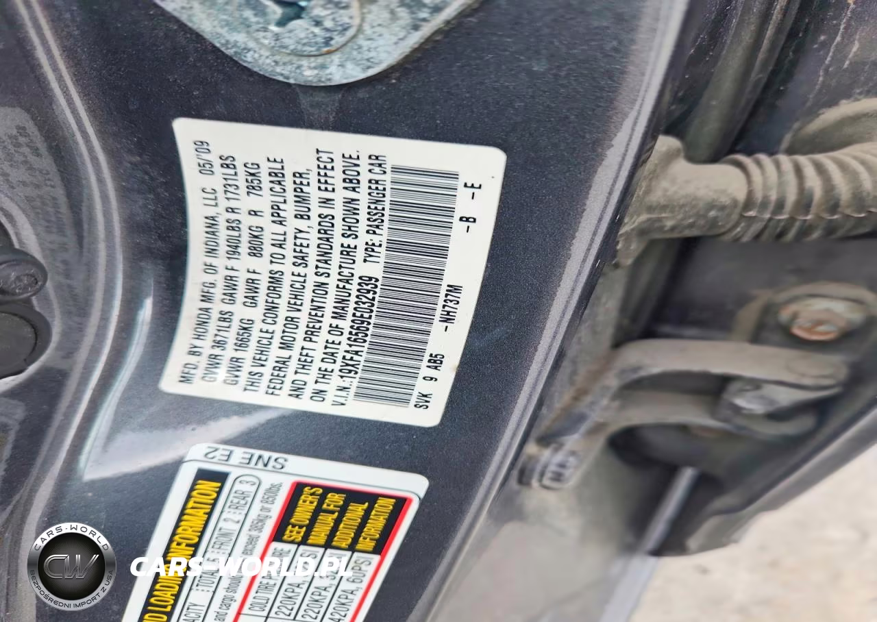2009 Honda Civic Lx VIN:19XFA16569E032939 - 13