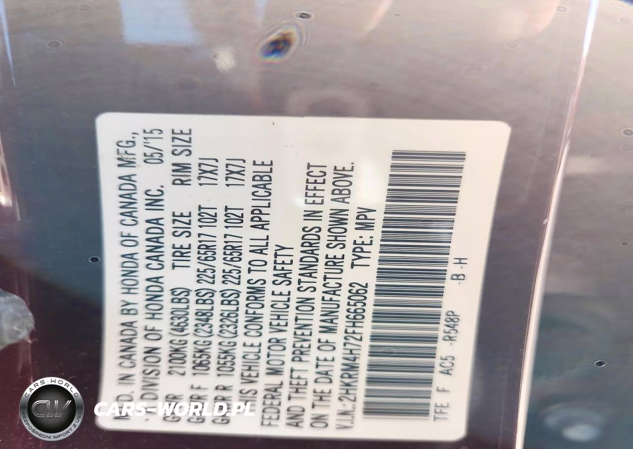 2015 Honda Cr-V Exl VIN:2HKRM4H72FH665062 - 13
