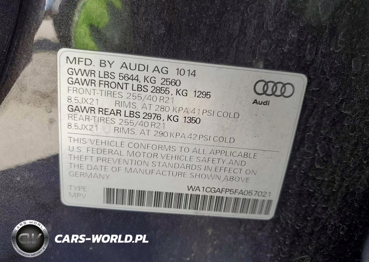 2015 Audi Sq5 Premium Plus VIN:WA1CGAFP5FA057021 - 13