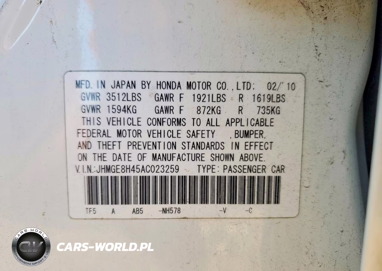 2010 Honda Fit Sport VIN:JHMGE8H45AC023259 - 12
