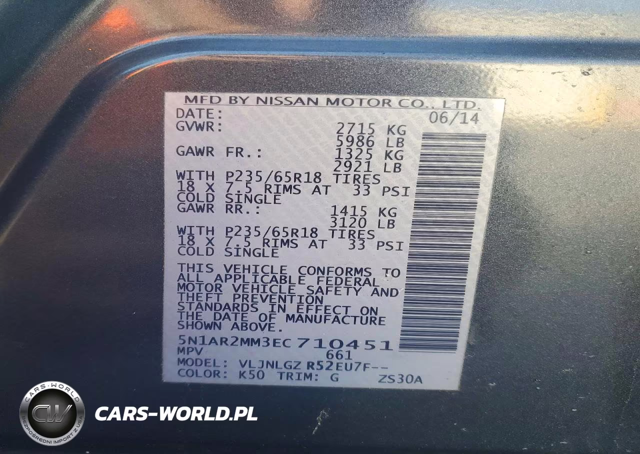 2014 Nissan Pathfinder Sl VIN:5N1AR2MM3EC710451 - 13