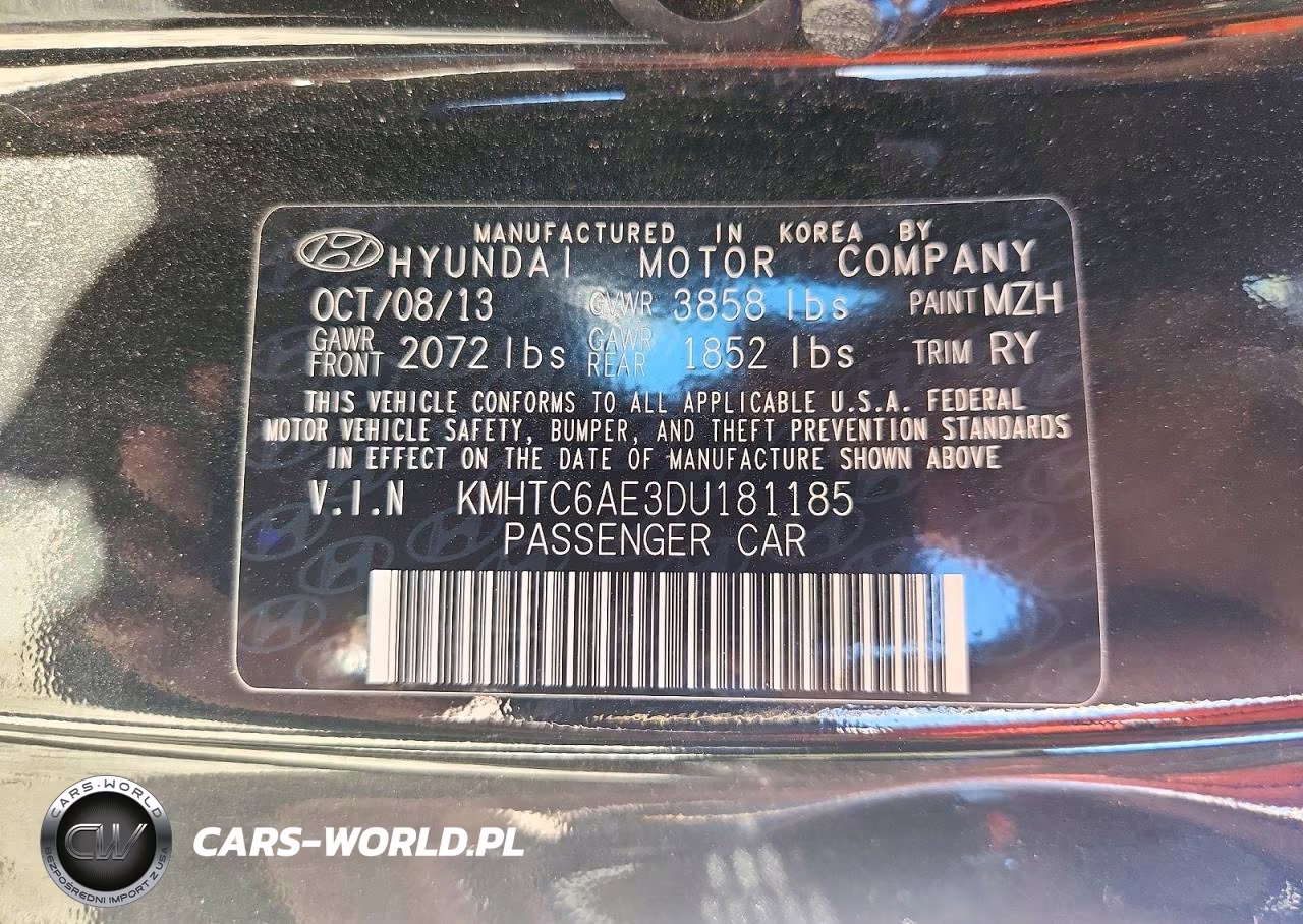 2013 Hyundai Veloster Turbo VIN:KMHTC6AE3DU181185 - 12